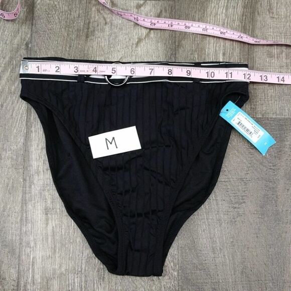 Ambrielle Ribbed High Waist Bikini Bottom Size M - Picture 4 of 4
